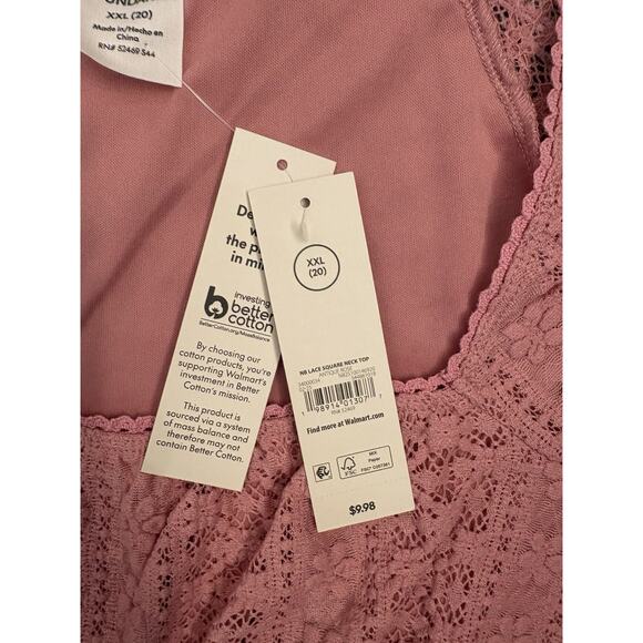 No Boundaries Women’s Pink Lace Milkmaid Short Sleeve Top Size XXL Coquette - Picture 4 of 6